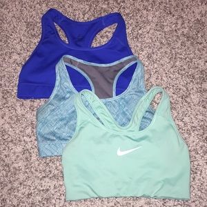Nike sports bra bundle blue green